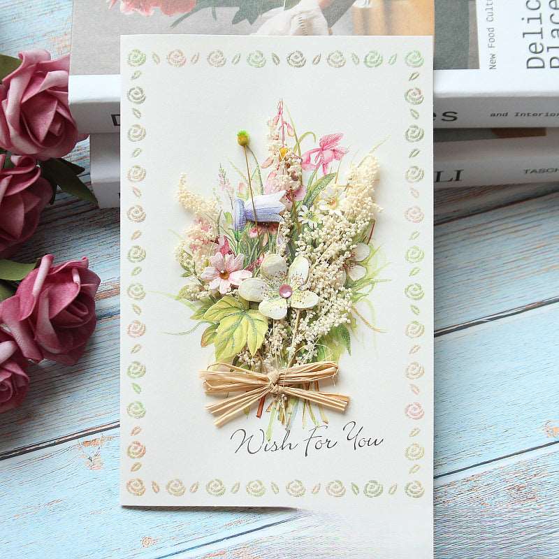 Handmade Dried Flower Card