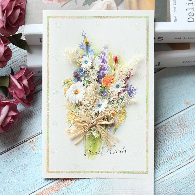 Handmade Dried Flower Card