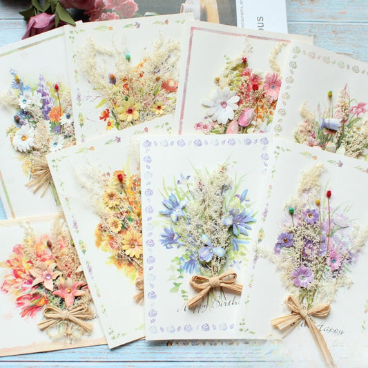 Handmade Dried Flower Card