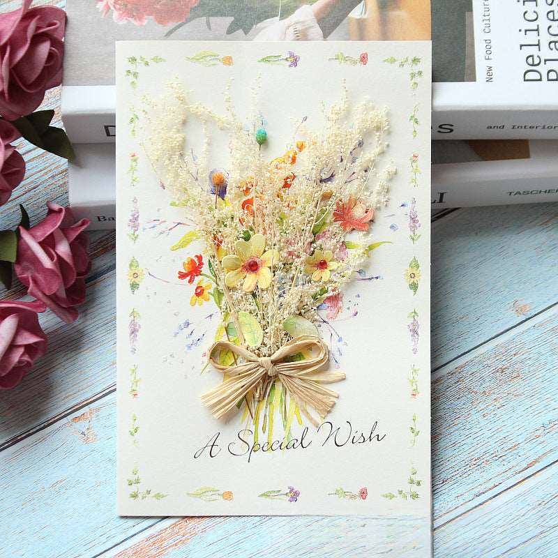 Handmade Dried Flower Card