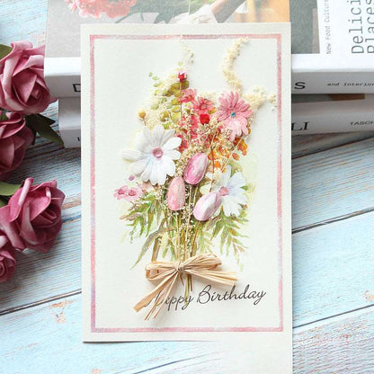 Handmade Dried Flower Card