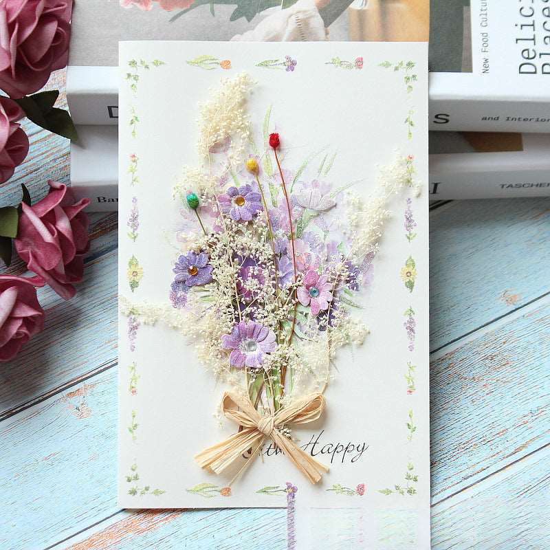 Handmade Dried Flower Card