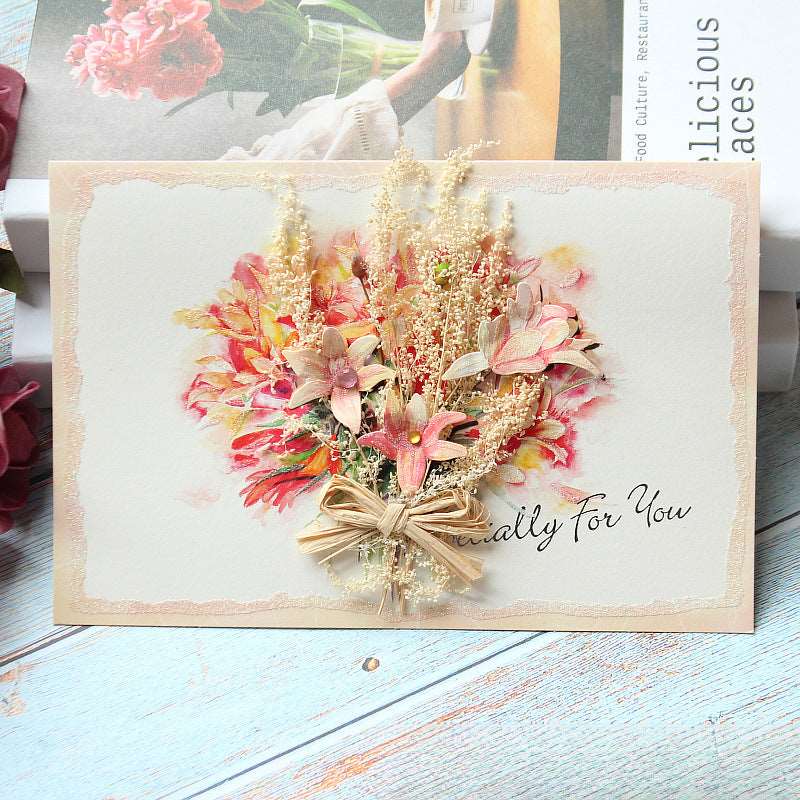 Handmade Dried Flower Card